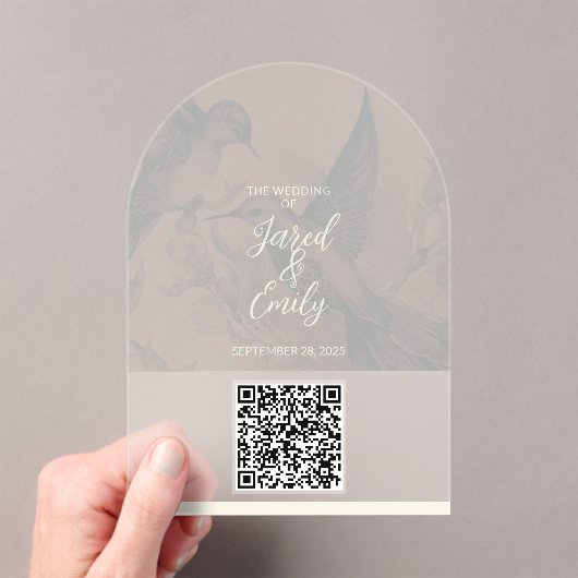 Trouwuitnodiging QR-code Acryl Uitnodigingen (Insitu (Draagbaar))