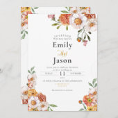 Trouwuitnodiging romantische bloemenoogst kaart (Voorkant / Achterkant)