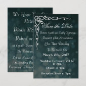 Trouwuitnodiging 'Save the Date' Klassiek Zwart Kaart (Voorkant / Achterkant)