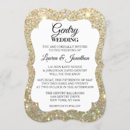 Trouwuitnodiging Trouwdag Fab - Goud Kaart