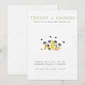 Trouwuitnodiging van de Panda Beer Kaart (Voorkant / Achterkant)