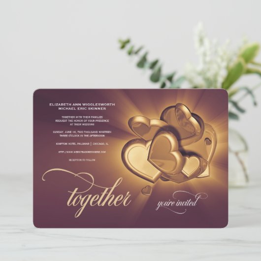 Trouwuitnodiging (versie 2) aankondiging (Staand voorkant)