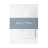 Trouwuitnodiging Wrap / Buikband | Stofblauw