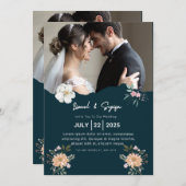 trouwuitnodigingen kaart (Voorkant / Achterkant)