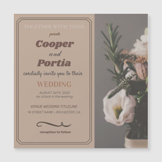 trouwuitnodigingen magnetische uitnodiging (Voorkant)