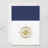 Trouwuitnodigingen Nautisch Gouden Kompas Kaart (Achterkant)