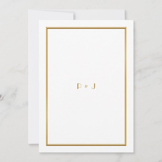 Trouwuitnodigingskaart, Great Gatsby, wit, goud Kaart (Achterkant)