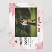 trouwuitnodigingskaart kaart (Voorkant / Achterkant)