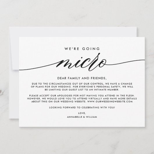 Trouwupdate | We gaan micro Aankondiging (Voorkant)