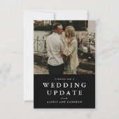 Trouwupdate wijzig de datum zwarte fotokaart (Voorkant)