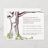 Trouwvingerafdrukboominstructie Kaart (Voorkant / Achterkant)