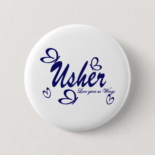 Trouwvlinder / Usher Ronde Button 5,7 Cm