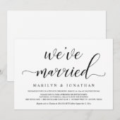 Trouwvlucht, Elegant Ontvangstfeest Kaart (Voorkant / Achterkant)