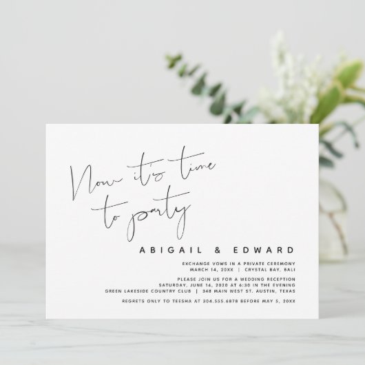 Trouwvlucht, Nu is het tijd om te feesten Kaart (Staand voorkant)