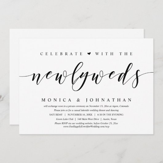 Trouwvlucht, vier het met de pasgetrouwden kaart (Voorkant / Achterkant)