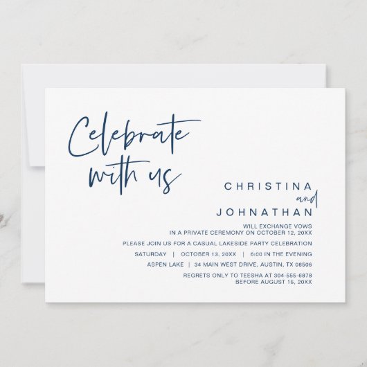 Trouwvluchtfeest, vier het met ons  kaart (Voorkant)