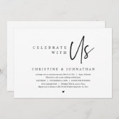 Trouwvluchtfeest, vier met ons uitnodiging (Voorkant / Achterkant)