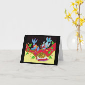 Trouwvogels Oekraïense volkskunst Kaart (Gele Bloem)