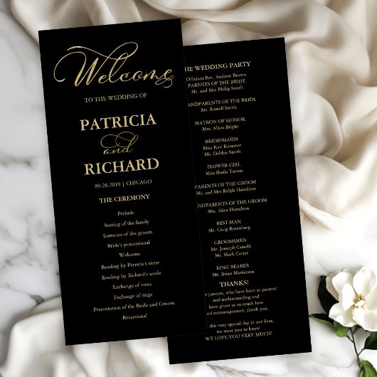 Trouwvolgorde van de eredienst Ceremonie Programma