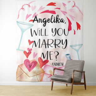 Trouwvoorstel Wil je met me trouwen? Aangepaste Wandkleed
