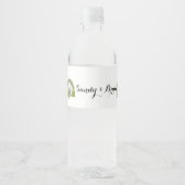 Trouwwater flessenlabels - waterverf kerk waterfles etiket (Voorkant)