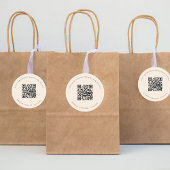 Trouwwebsite crème QR details informatie rsvp Ronde Sticker