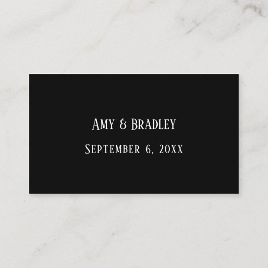 Trouwwebsite Details in Elegant Script, Zwart Informatiekaartje (Achterkant)