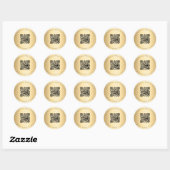 Trouwwebsite goud QR details informatie rsvp Ronde Sticker (Vel)