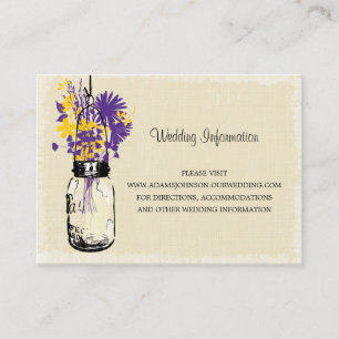 Trouwwebsite Kaart Mason Jar Wildflowers