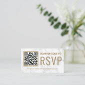 Trouwwebsite met witte marmeren gouden QR-code RSV Informatiekaartje (Staand voorkant)