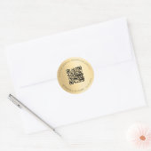Trouwwebsite QR code details rsvp goud Ronde Sticker (Envelop)