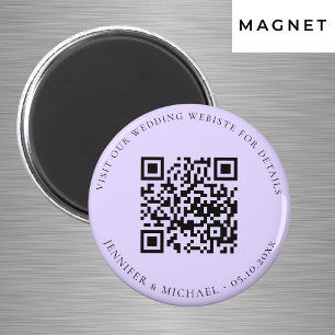 Trouwwebsite QR-code details RSVP paars Magneet