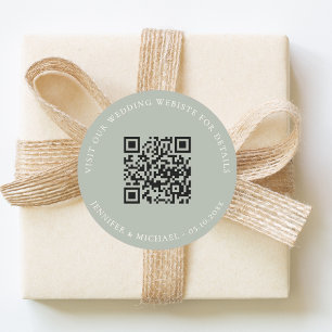 Trouwwebsite QR details informatie RSVP salie Ronde Sticker