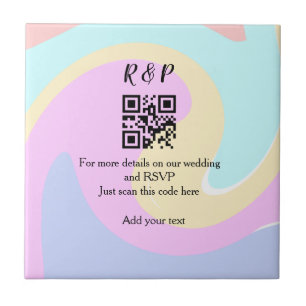 Trouwwebsite RSVP Q R code naam toevoegen tekst Tegeltje