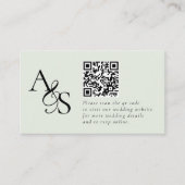 Trouwwebsite, RSVP, QR-code, elegant, monogram Informatiekaartje (Voorkant)