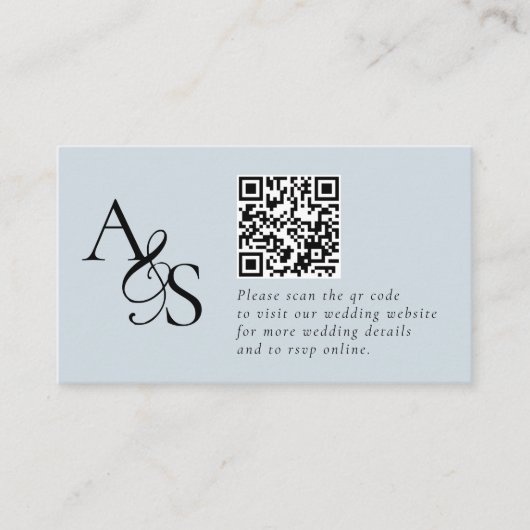 Trouwwebsite, RSVP, QR-code, elegant, monogram Informatiekaartje (Voorkant)