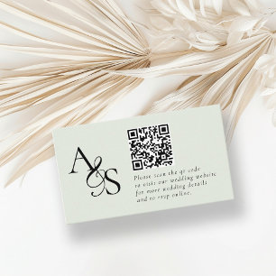 Trouwwebsite, RSVP, QR-code, elegant, monogram Informatiekaartje