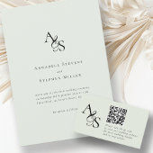 Trouwwebsite, RSVP, QR-code, elegant, monogram Informatiekaartje
