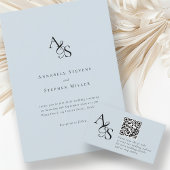 Trouwwebsite, RSVP, QR-code, elegant, monogram Informatiekaartje