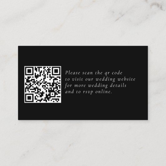 Trouwwebsite, RSVP, QR-code, elegant, monogram Informatiekaartje (Achterkant)