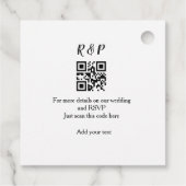 Trouwwebsite RSVP QR-code naam tekst toevoegen Bedankjes Labels (Achterkant)
