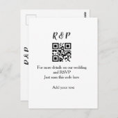 Trouwwebsite RSVP QR-code voeg naam tekst toe Briefkaart (Voorkant / Achterkant)