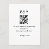 Trouwwebsite RSVP QR-code voeg naam tekst toe Briefkaart (Voorkant)