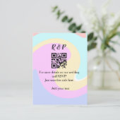 Trouwwebsite RSVP QR-code voeg naamtekst toe  Briefkaart (Staand voorkant)