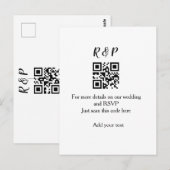 Trouwwebsite RSVP QR-code voeg naamtekst toe Briefkaart (Voorkant / Achterkant)