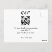 Trouwwebsite RSVP QR-code voeg naamtekst toe Briefkaart (Achterkant)