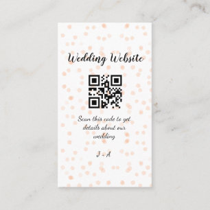 Trouwwebsite scan QR-code voor details oranje zo Visitekaartje