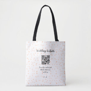 Trouwwebsite scan QR-code voor details sinaasappel Draagtas