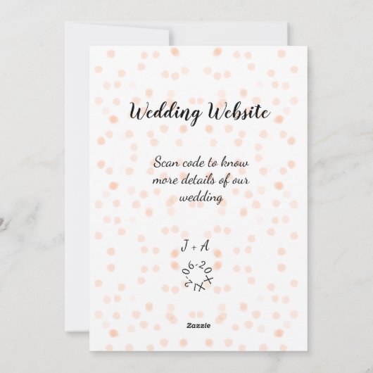 Trouwwebsite scan QR-code voor details sinaasappel Feestdagenkaart (Achterkant)