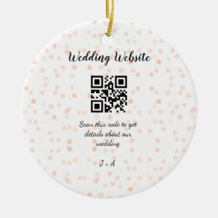 Trouwwebsite scan QR-code voor details sinaasappel Keramisch Ornament